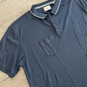 Linksoul Golf Polo Men's Blue Luxury Cotton Casual Golf Polo Size 2XL XXL